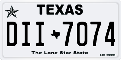 TX license plate DII7074