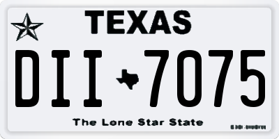 TX license plate DII7075