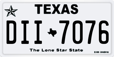 TX license plate DII7076