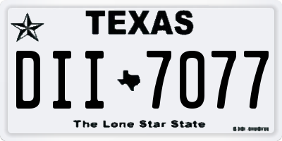 TX license plate DII7077