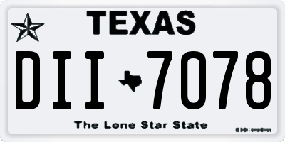 TX license plate DII7078