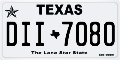 TX license plate DII7080
