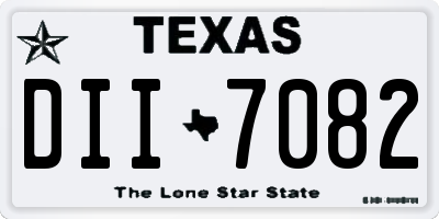 TX license plate DII7082