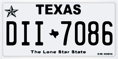 TX license plate DII7086