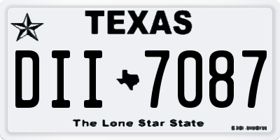 TX license plate DII7087