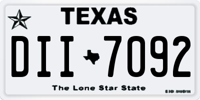 TX license plate DII7092