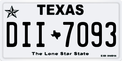 TX license plate DII7093