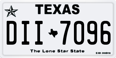 TX license plate DII7096