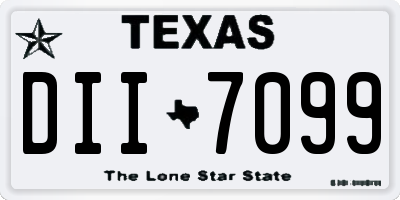 TX license plate DII7099