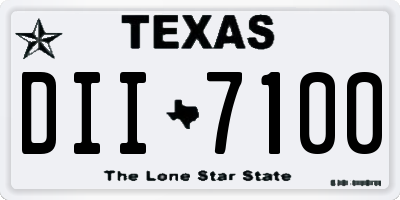 TX license plate DII7100
