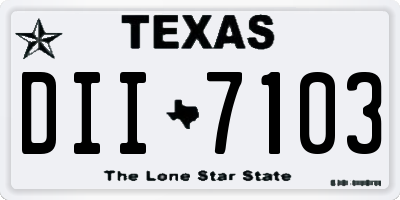TX license plate DII7103