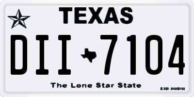 TX license plate DII7104