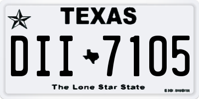 TX license plate DII7105