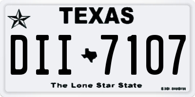 TX license plate DII7107
