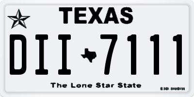 TX license plate DII7111