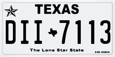 TX license plate DII7113