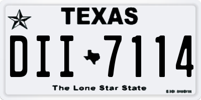 TX license plate DII7114