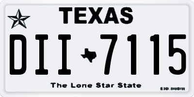 TX license plate DII7115