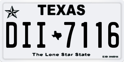 TX license plate DII7116