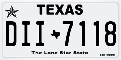 TX license plate DII7118