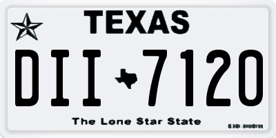 TX license plate DII7120
