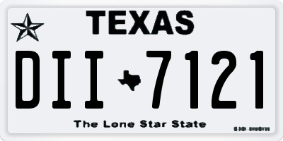 TX license plate DII7121