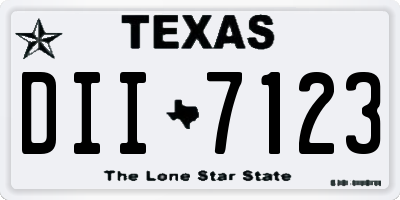 TX license plate DII7123