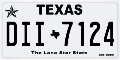TX license plate DII7124