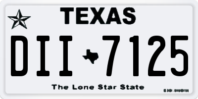 TX license plate DII7125