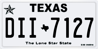 TX license plate DII7127
