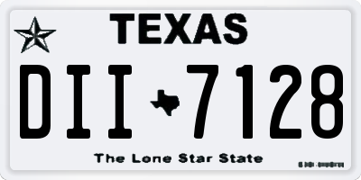TX license plate DII7128