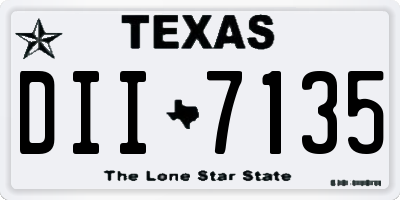 TX license plate DII7135
