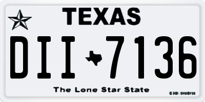 TX license plate DII7136