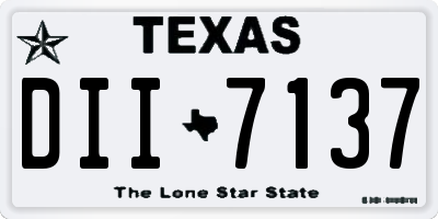 TX license plate DII7137