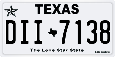 TX license plate DII7138