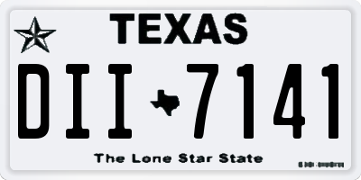 TX license plate DII7141