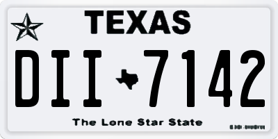 TX license plate DII7142