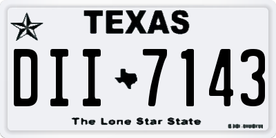 TX license plate DII7143