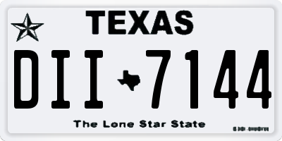 TX license plate DII7144