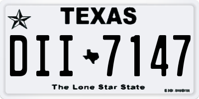 TX license plate DII7147