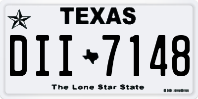 TX license plate DII7148