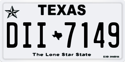 TX license plate DII7149