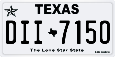 TX license plate DII7150