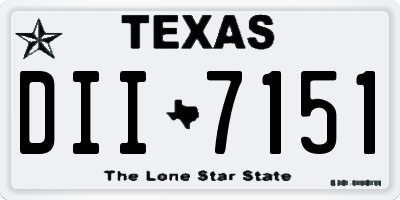 TX license plate DII7151
