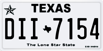 TX license plate DII7154