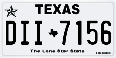 TX license plate DII7156