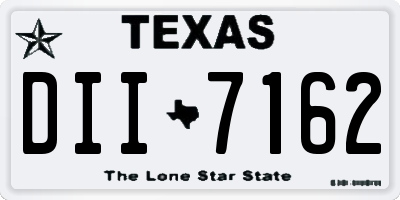 TX license plate DII7162