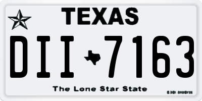 TX license plate DII7163