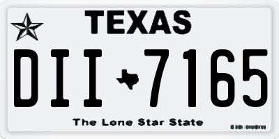 TX license plate DII7165