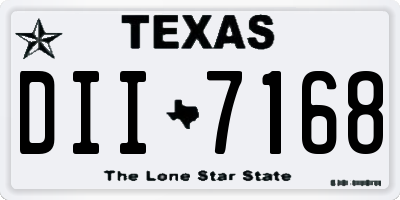 TX license plate DII7168